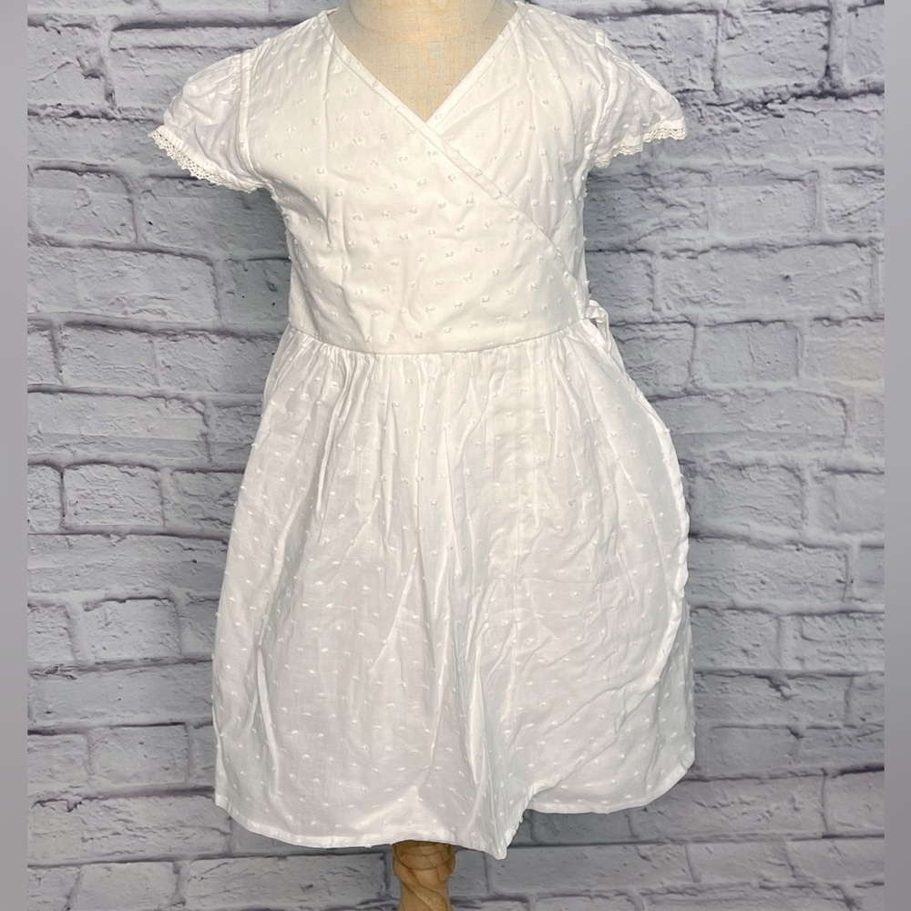 Oliver & Rain girls white cotton dress new size 4